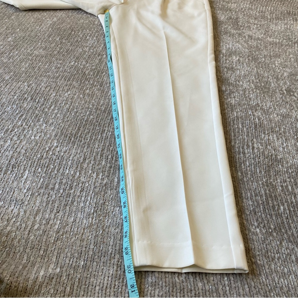 Milly Off White Tailored Trouser Pants Size 6 Side Zip Classic - Picture 6 of 8